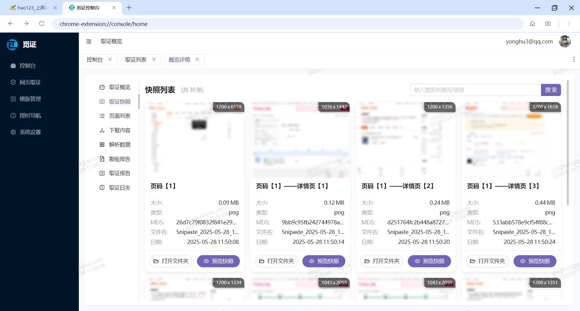 网页快照与固证